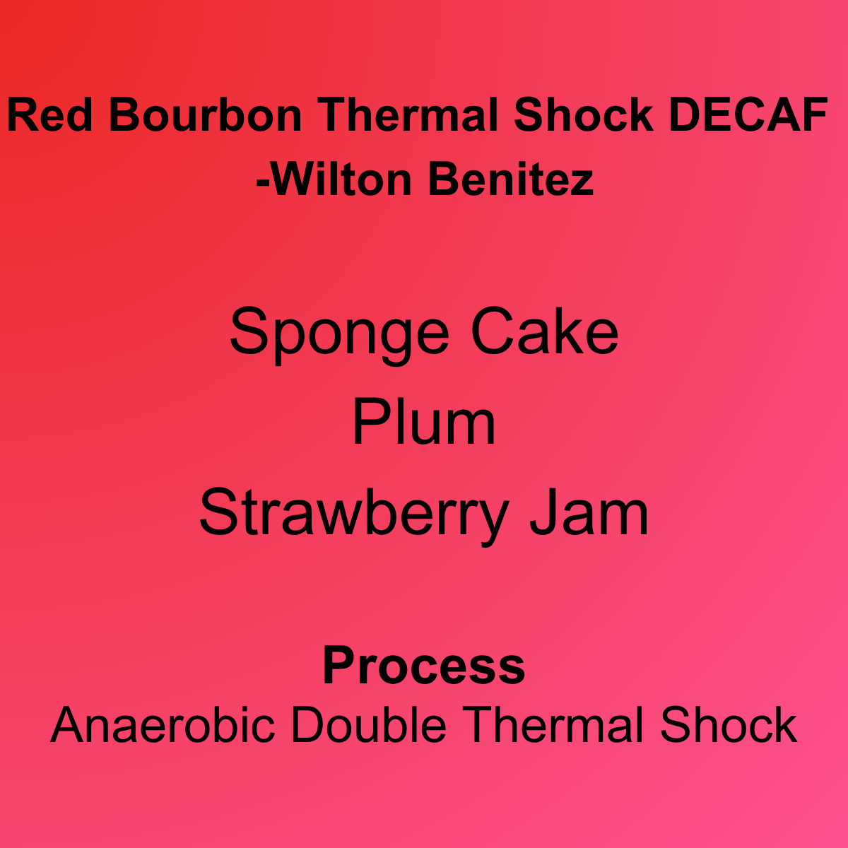 Wilton Benitez Double Thermal Shock Red Bourbon DECAF