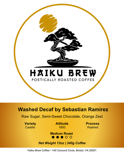 Washed Decaf by Sebastian Ramirez - Haiku Brew